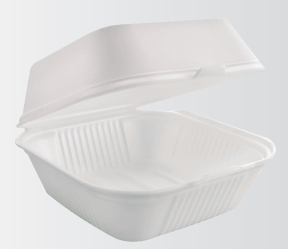 Reyma 6x6 White Foam Container (CLAM) - 500/Case (4 Pack/125)