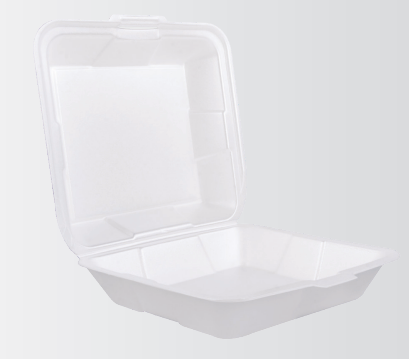 Reyma 9x9 1-Compartment White Foam Container (CLAM) - 200/Case (4 Pack/50 Pc)