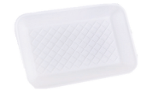 Reyma Foam Food Tray 8 1/4" x 5 3/4" x 3/4" - 500/ Case (10 Pack/50 Pcs)